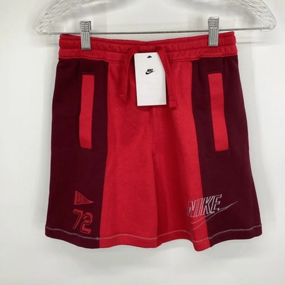 Boys Nike Fleece‎ Athletic Shorts Medium red/maroon